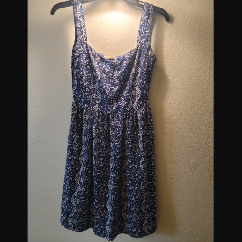 Black and blue floral BeBop casual dress with pockets (Small)